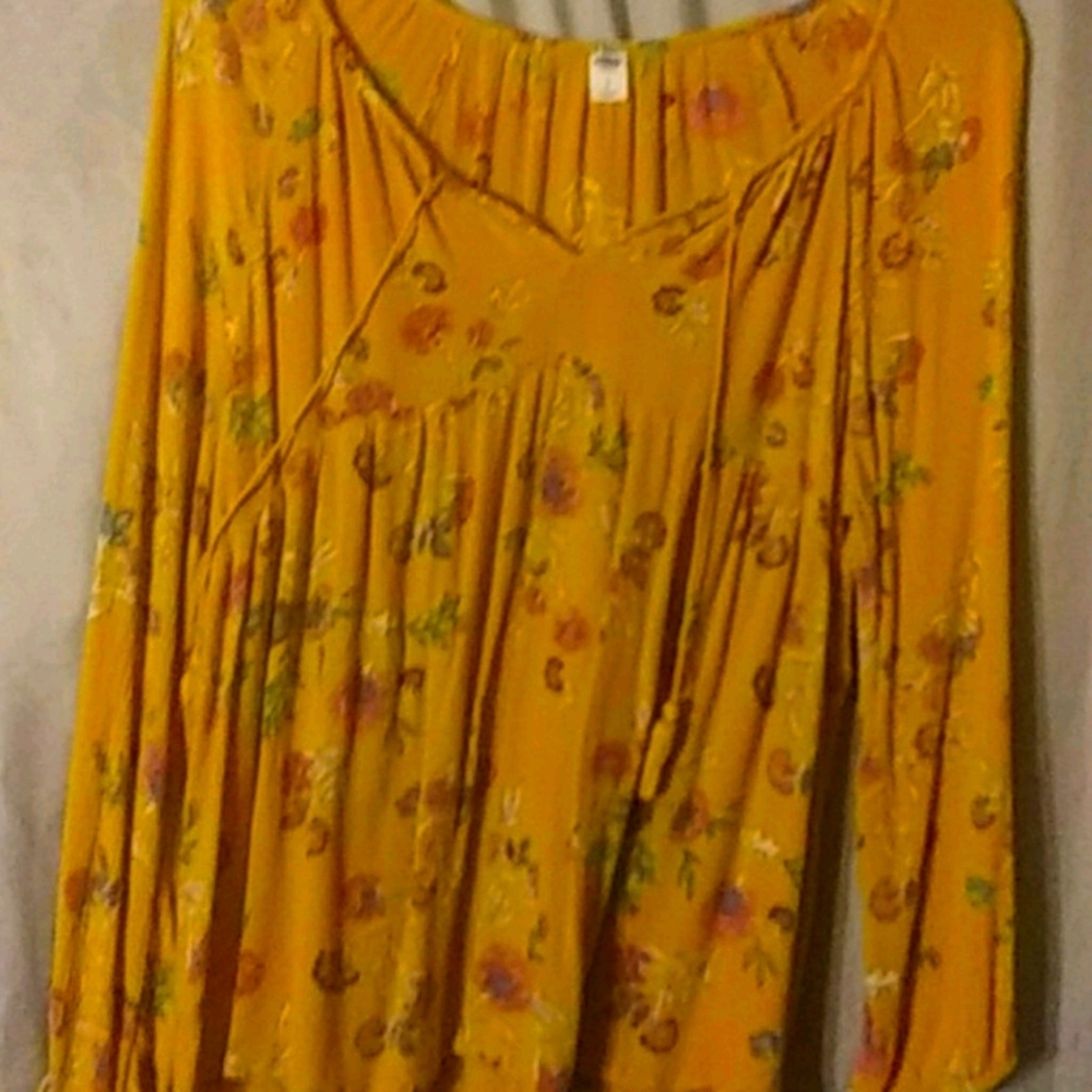 Yellow floral shirt